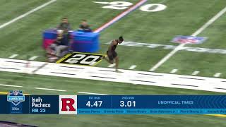 Isiah Pacheco Runs a 4.37 (Official) 40 at the 2022 NFL Combine