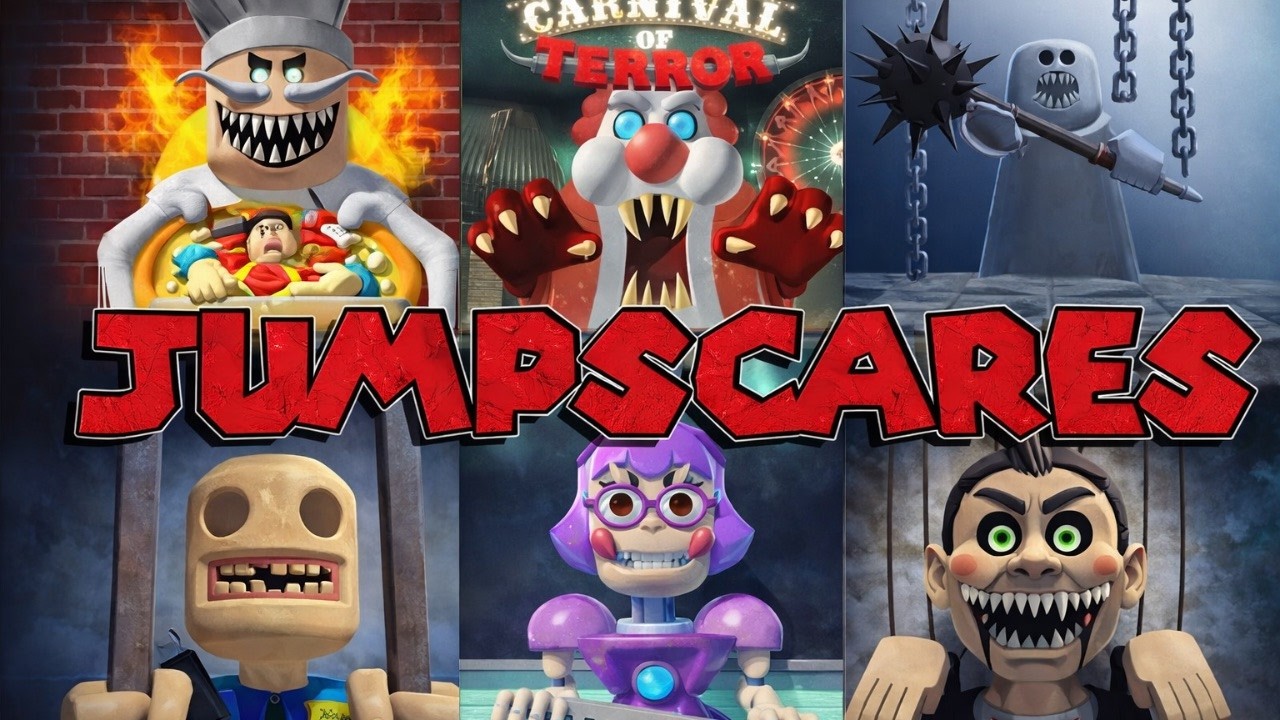 All JUMPSCARES from all scary obby games!