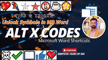 ALT X Codes in Ms Word | Alt X Symbol Codes in Word | Alt x codes #computertricksbydav