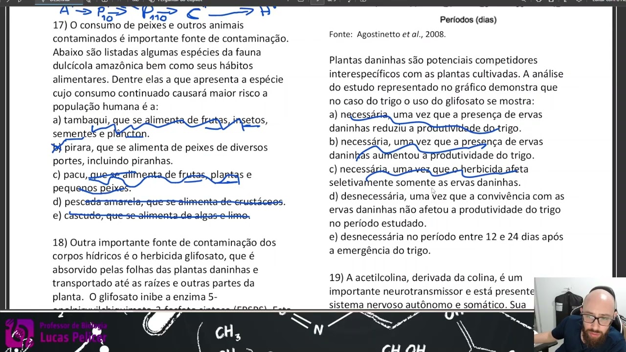 Olimpíada Brasileira de Biologia OBB 2025 questões 16 a 25