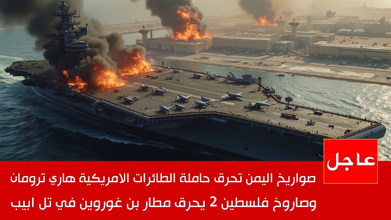 عاجل : صواريخ صنعاء تحرق حاملة الطائرات الامريكية ومطار بن غوريون , انتقاما لقصف مطار صنعاء !