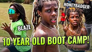 10 Year Old Football Combine Got CRAZY! Phenoms Blaze & D Honeybadger Take On NFL Level BOOT CAMP