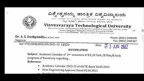 VTU Today Update: Academic Calendar for 2nd Sem B.E/B.Tech @nvrupdates36