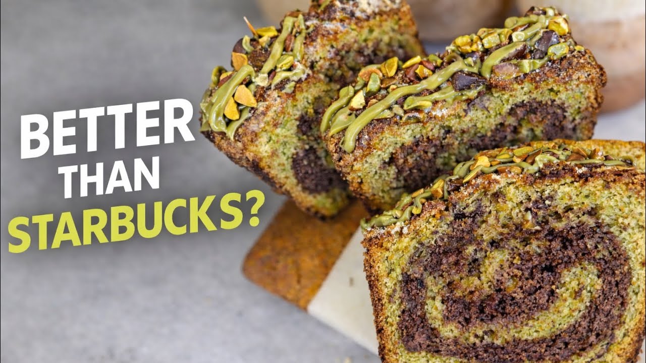 Starbucks just launched a pistachio loaf… so I had to make a better one🍫💚