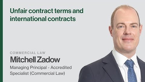 Unfair Contract Terms and International Contracts