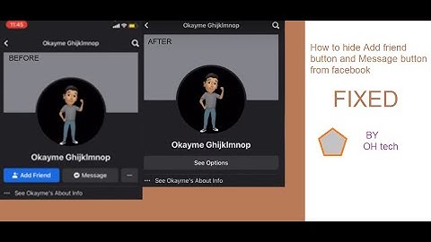 how to hide add friend message and follow button from facebook profile