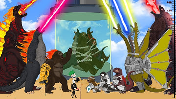 Evolution of GODZILLA vs KONG, SHIN: Monsters Ranked From Weakest To Strongest?? | Godzilla Cartoons