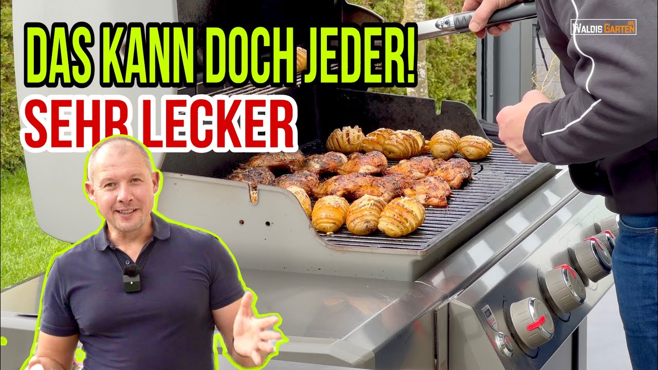 Hasselback-Kartoffeln & saftige Hähnchenschenkel – Perfekt auf dem Gasgrill!
