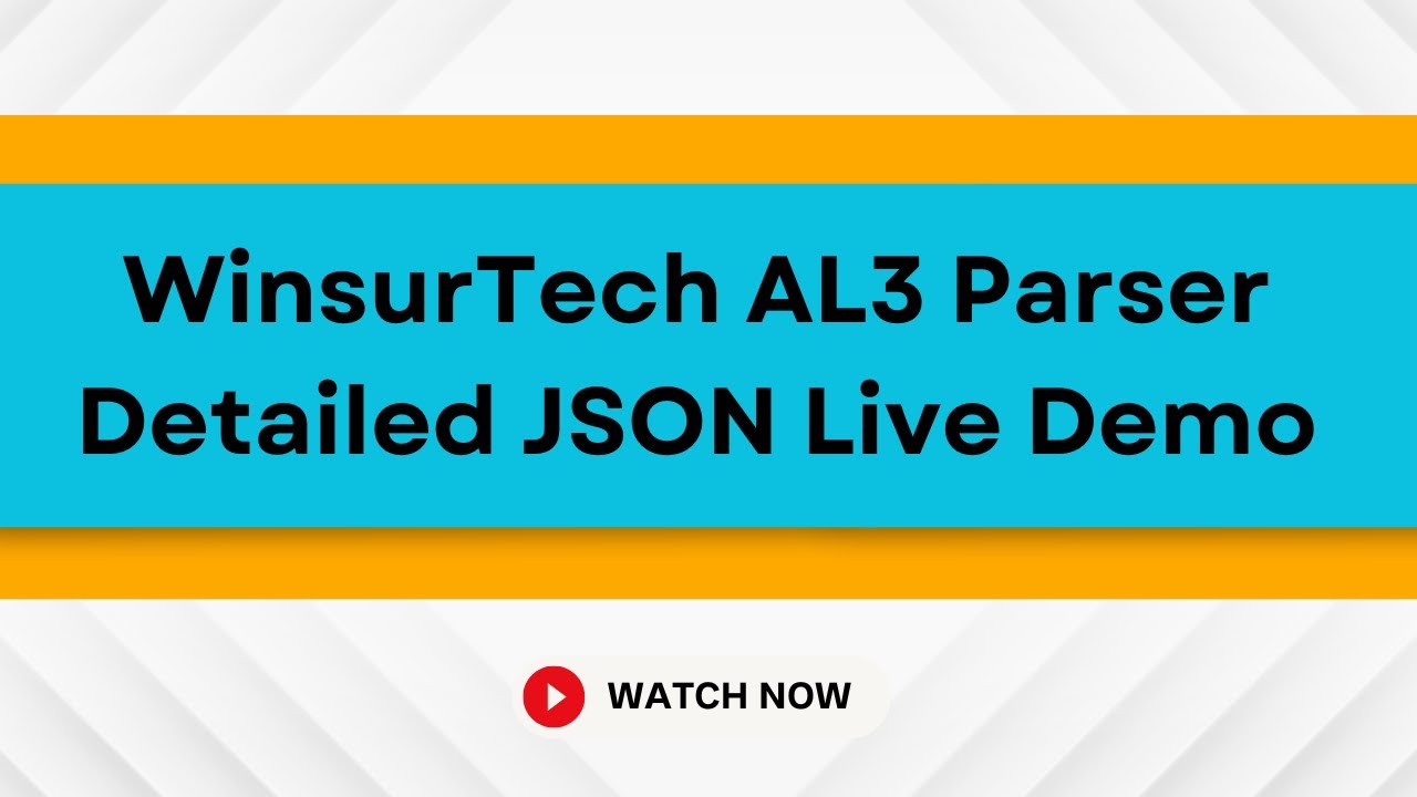 WinsurTech AL3 Parser Detailed JSON Live Demo - YouTube