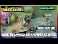 GIAN REACT TO 12 TYPES OF CABLE YOU CAN USE IN RANK GAME I SHOW SOME ALTERNATIVE MAGIC CABLES MLBB