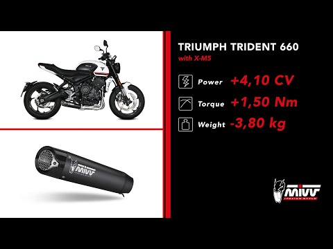 SISTEMA COMPLETO MIVV X-M5 NEGRO ACERO INOXIDABLE TRIUMPH TRIDENT 660 2021-2023 video