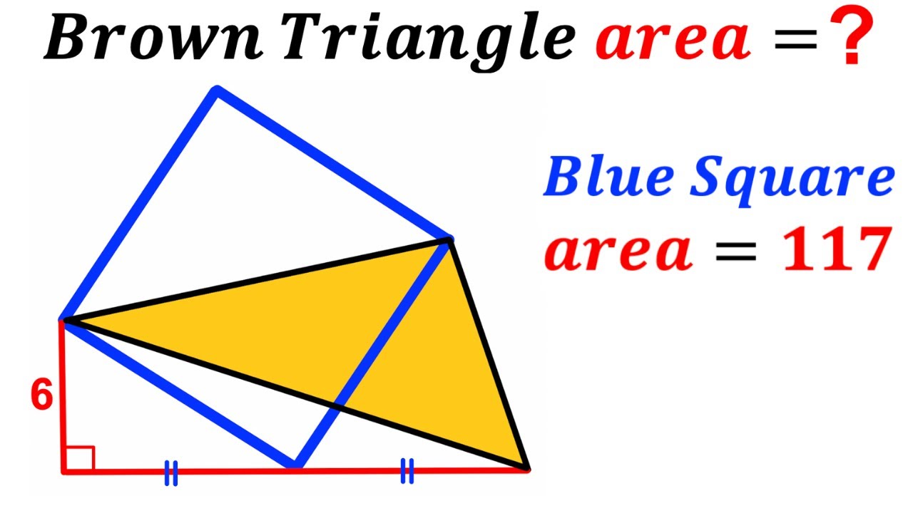 Can you find area of the Brown shaded Triangle? | (Square) | #math # ...