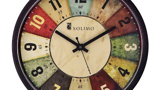 Amazon Brand - Solimo 12-inch Wall Clock - Classic Roulette (Silent Movement, Black Frame)