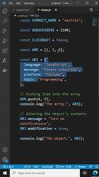 JavaScript objects & arrays as constants - JavaScript Tutorial for ...