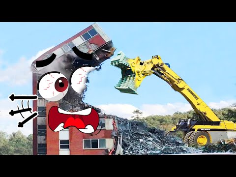 Excellent Fastest Building Demolition Excavator Skill - Building And Tower Collapse | Doodles Life