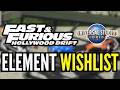 FAST &amp; FURIOUS Hollywood Drift COASTER ELEMENT Wishlist! Universal Studios Florida