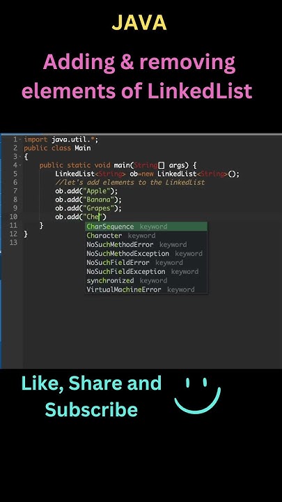 LinkedList | Adding & removing elements from LinkedList | Java ...