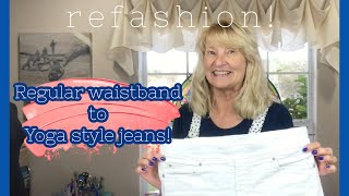 How to Put an Elastic Waistband on your Jeans! #refashion