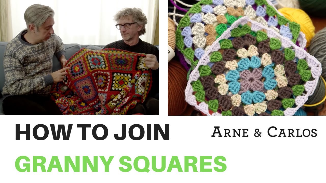 Crochet Granny Square blanket, by Arne & Carlos, see decorative join.