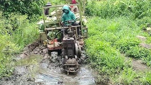 xe công nông Một Câu Chờ chuối  qua  xong đường lầy rất là khỏe