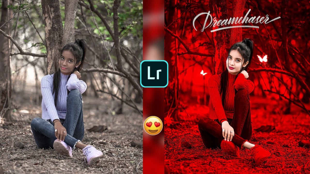 Lightroom Face Smooth + Background Colour Change Photo Editing Tricks | Red Effect Photo Editing 😊