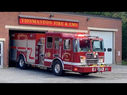 Thomaston, Warren, & Cushing Fire Trucks Responding to Structure Fire ...