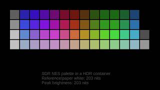 NES palette - SDR vs HDR