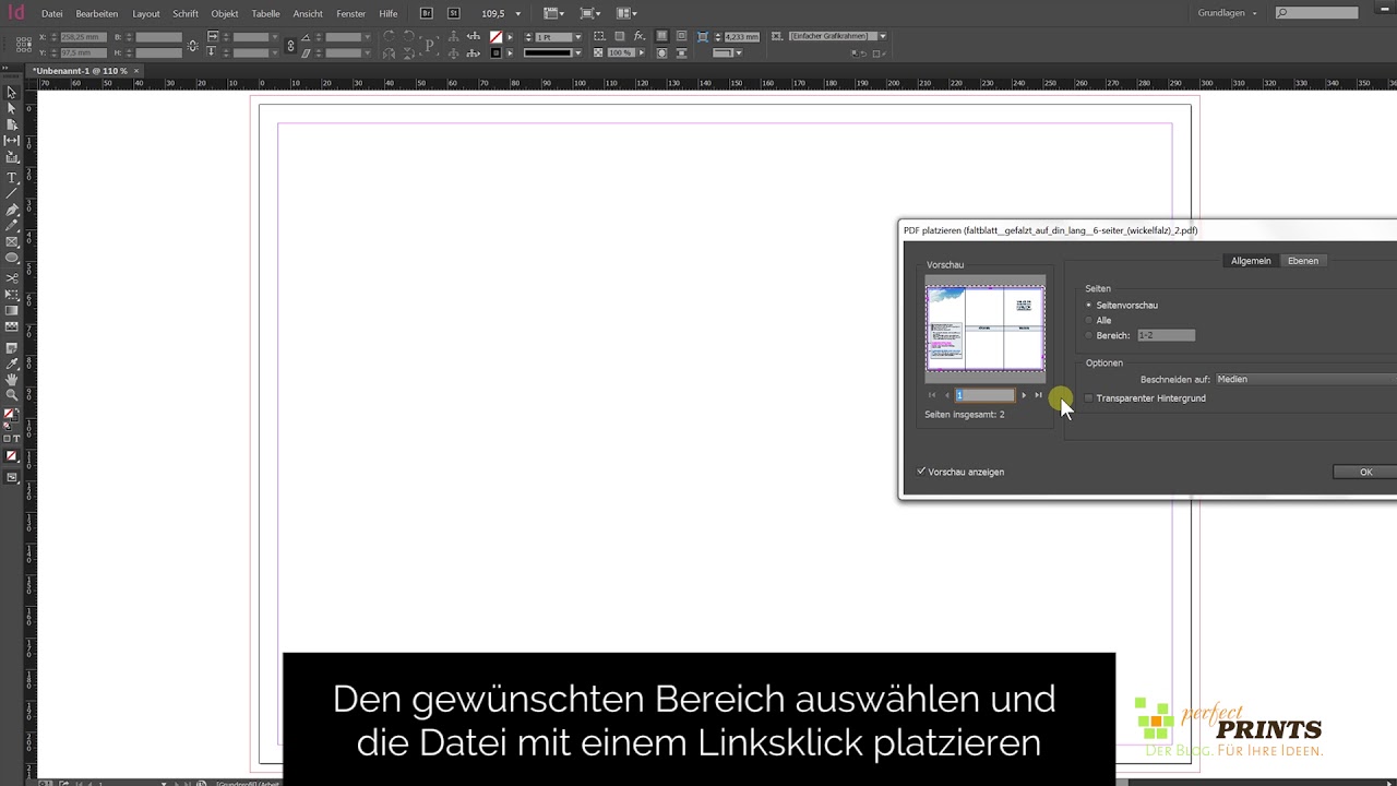 Druckdaten - DIY: InDesign Druckvorlage platzieren - YouTube