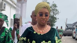 Olori Aderonke Arrives Ojaja Arena for Ooni Ademiluyi’s Last Child’s Burial Reception