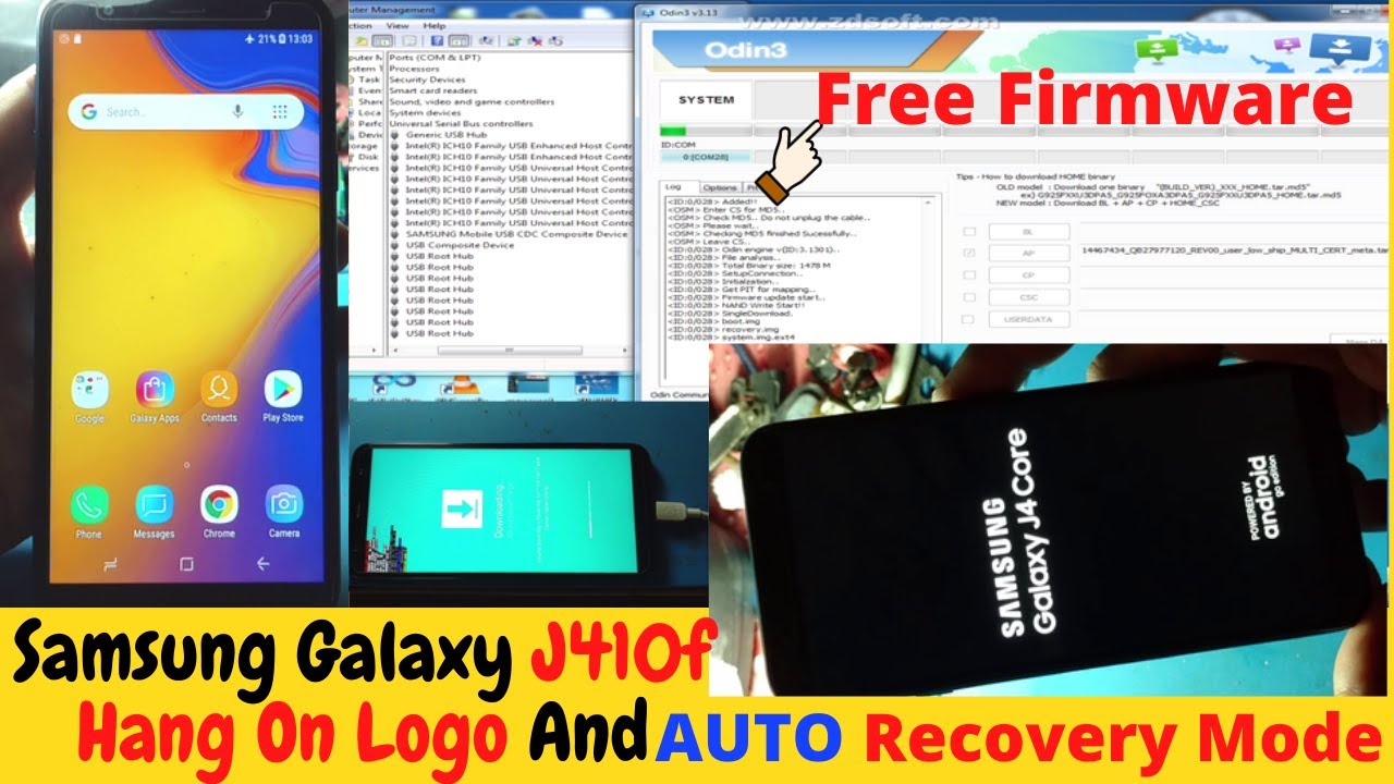 46 Samsung Galaxy J410f Flash With Odin | Hang On Logo FIX |Auto Recovery Mode done  | Error