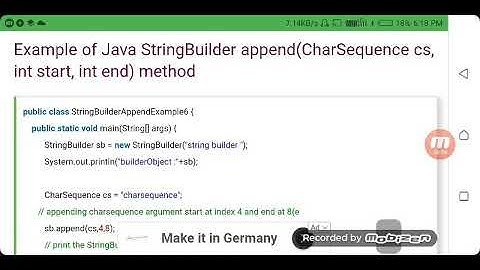 Java string builder append () method(1)