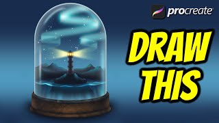 Lighthouse in a jar - Procreate tutorial #112