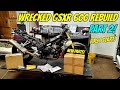 WRECKED GSXR 600 Rebuild Part 2 (UNBOXING NEW PARTS AND FIRST STARTUP!)