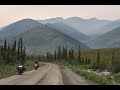 Traveling to Tuktoyaktuk on the Arctic Ocean by adventure motorcycle