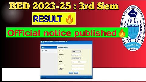 B.ED 3RD SEM RESULT PUBLISHED🔥/ BSAEU 3RD SEM RESULT