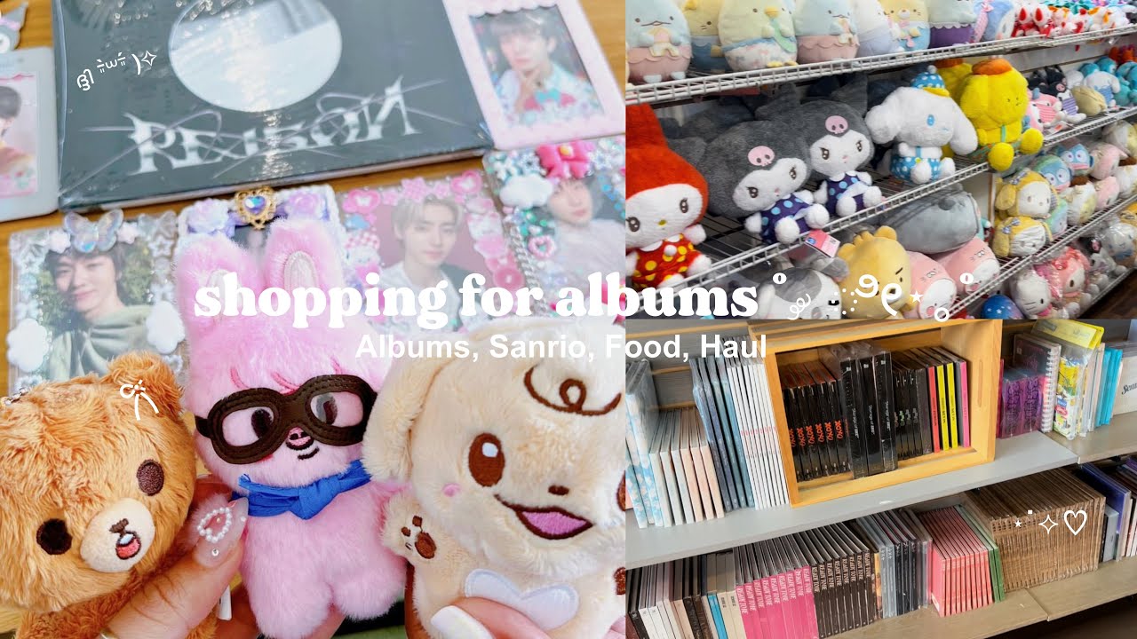 Shopping For Kpop Albums | Mini Road Trip, Food, Kpop and Sanrio Haul ⋆˙⟡♡