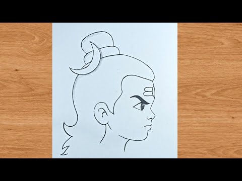 Shivaji angry face outline pencil drawing | god bholenath art