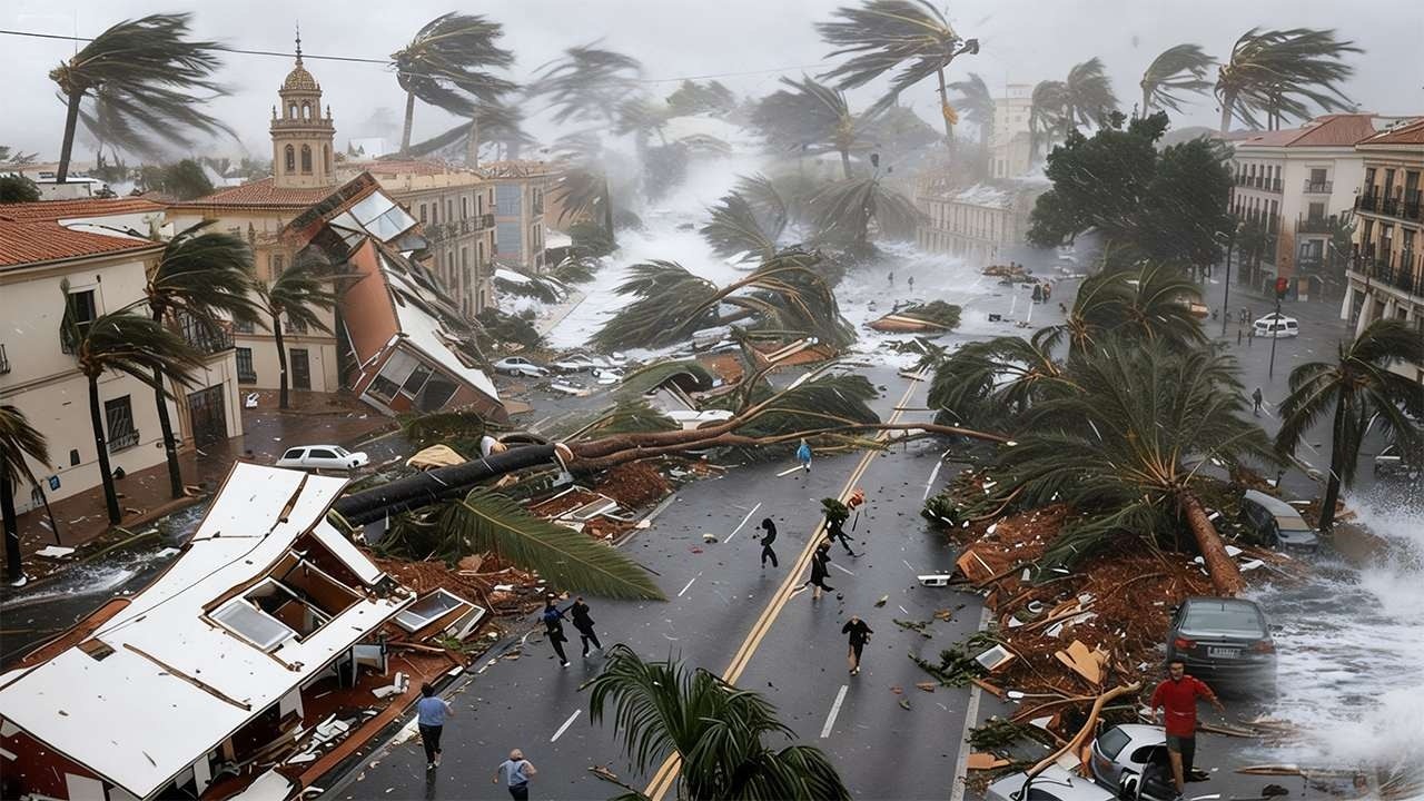 ХАОС в Испании ❗ Шторм Ориана РАЗРУШИЛ 22 города — наводнение и чудовищные волны!