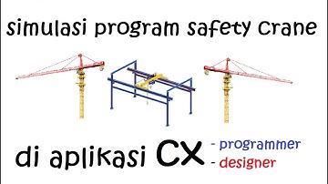 simulasi program safety crane di aplikasi cx programmer dan cx designer