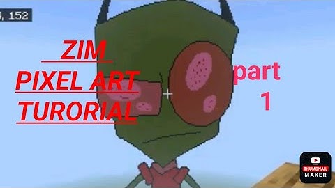 Minecraft Pixel Art Tutorial( Invader zim) Zim part 1