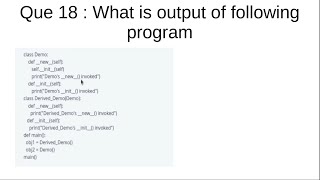python Interview Que 18:   new method vs  init method program