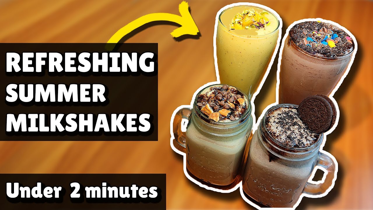 4 Yummy Milkshakes Without Ice Cream 2 Minute Milkshake Recipes YouTube Maxresdefault