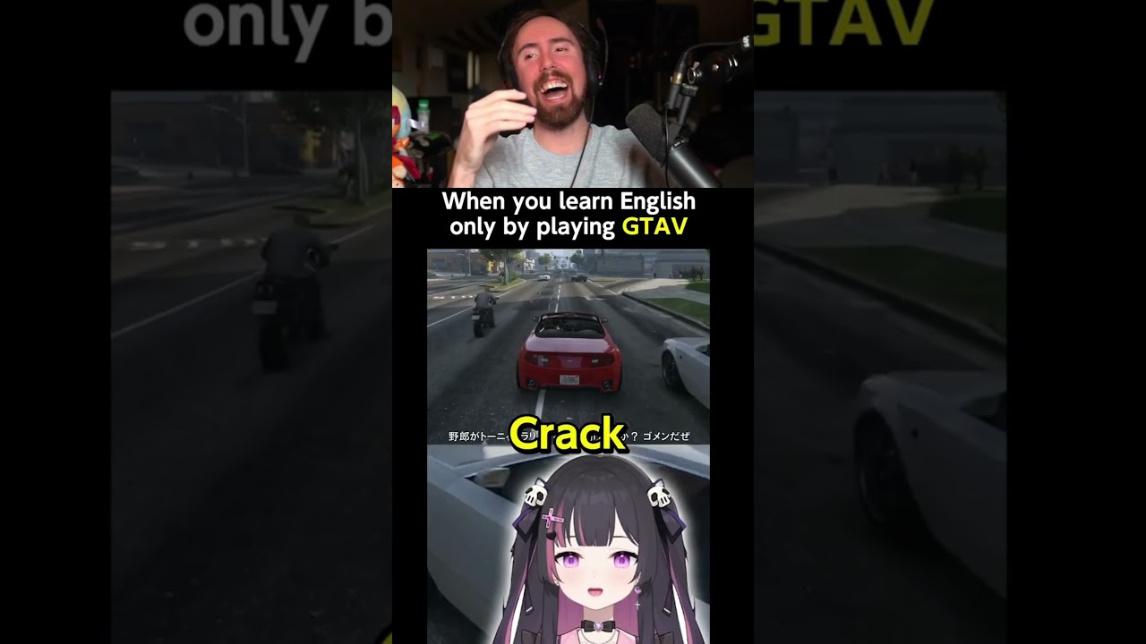 When you learn English only by playing GTAV #asmongold #reaction