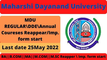 Reappear/Improvement forms of all Regular/DDE/Annual Courses of semester  has been started