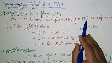 Pushdown Automata (PDA) | Terminologies used | TOC | Lec-80 | Bhanu Priya