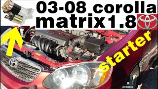 starter testing and inspection 2003 2008 toyota corolla matrix 1.8 starter replacement