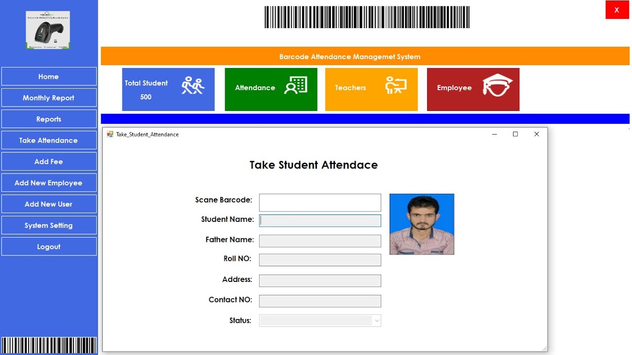 Barcode Attendance Management System (Take Students Attendance ...