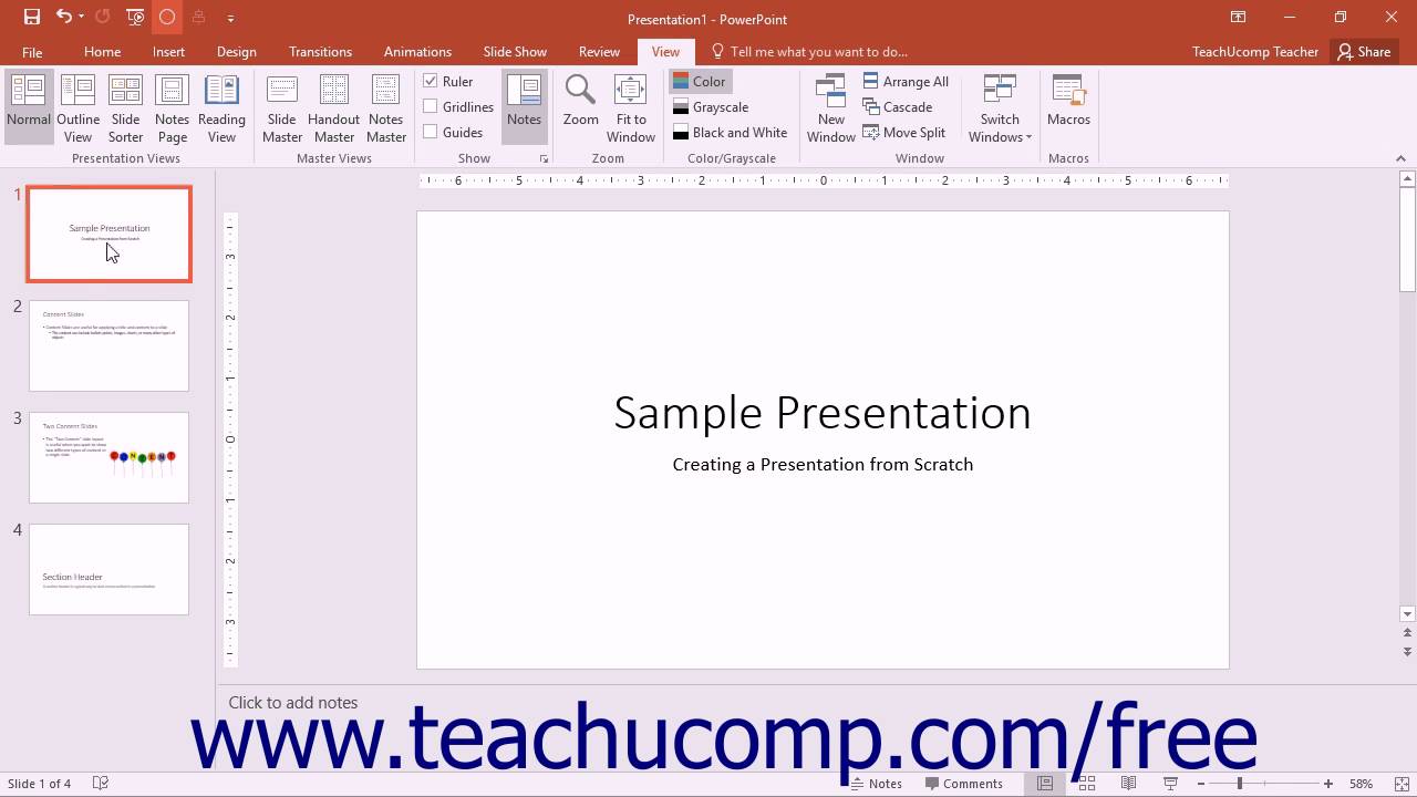 powerpoint presentation button