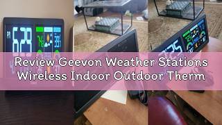 Review Geevon Weather Stations Wireless Indoor Outdoor Thermometer with Atomic Clock, HD Color Displ