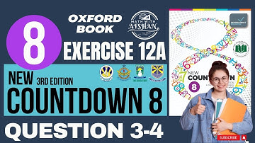 Class 8th Math Exercise 12A Question 3-4 |New countdown third edition | oxford | Math with Afshan
